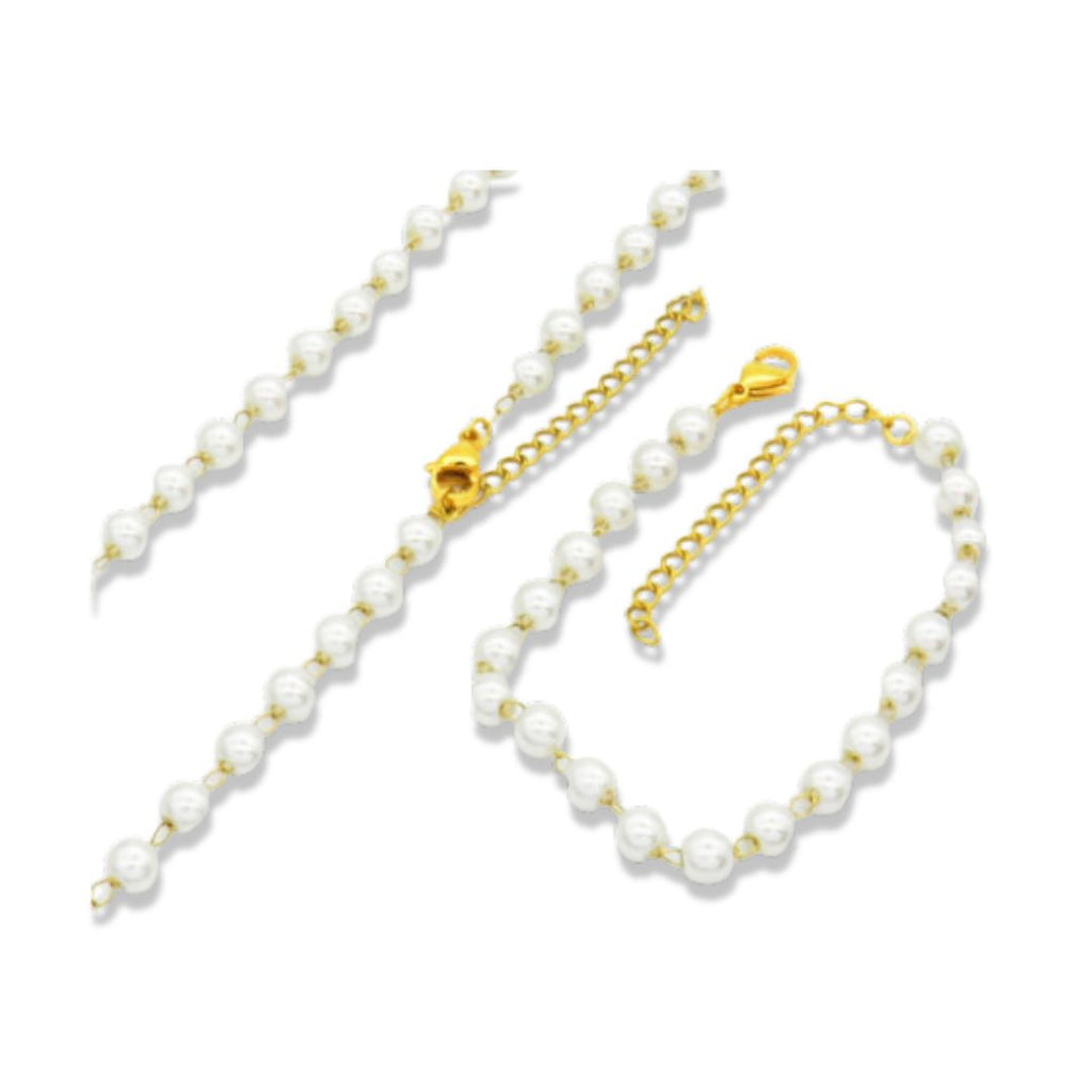 waterproof gold jewellery necklace and bracelet set