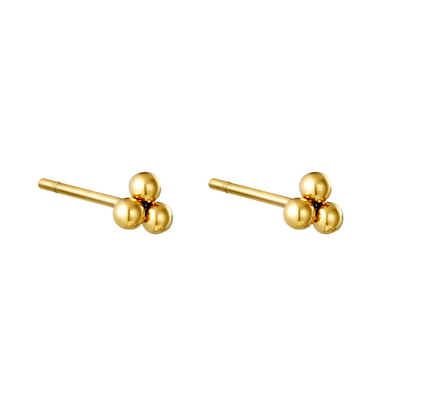 Waterproof sweatproof jewellery | Gold dainty stud earrings