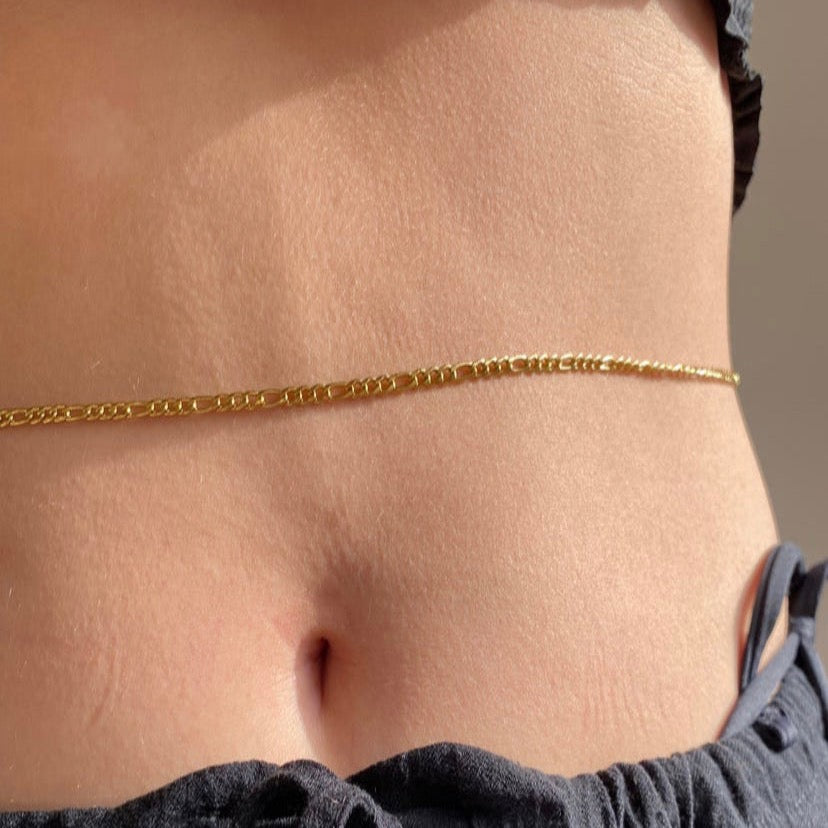 Figaro waist chain gold waterproof sweatproof jewellery 