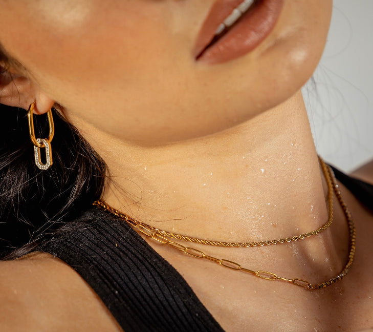 waterproof sweatproof jewellery | Gold dainty rope necklace